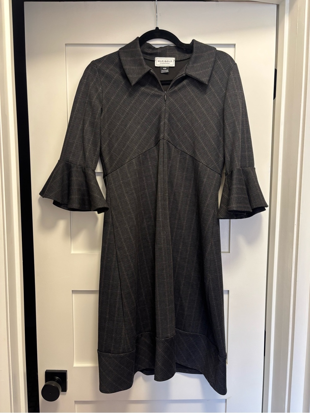 Marigold Par Marilyne Baril Plaid Fit and Flare Midi Dress